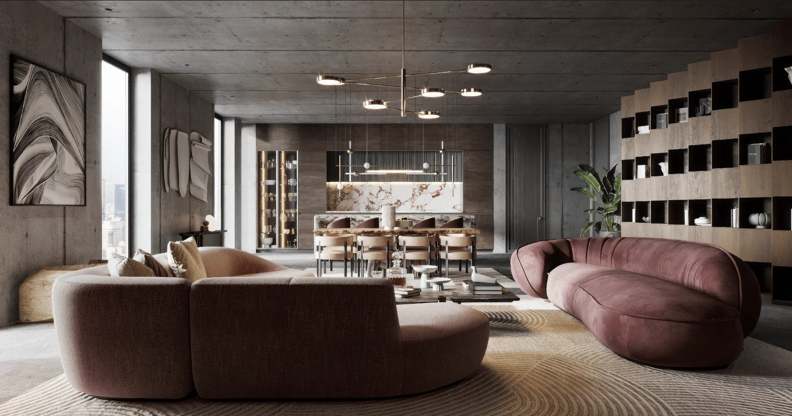 Curated visual reference: Picture Idea: This London Penthouse With Our Sistema Solare Chandelier Winner Of