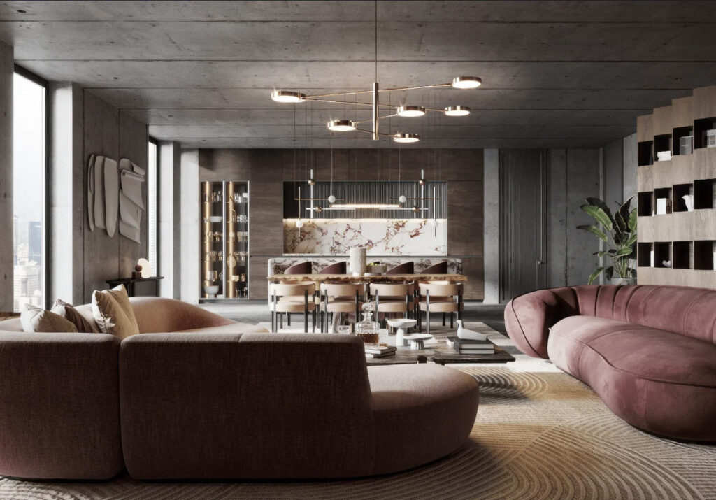 This London Penthouse with Our Sistema Solare Chandelier winner of the SBID International Design Awards