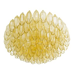 Prismatico Amber Compact Glass Chandelier, 91 elements, by Silvio Piattelli