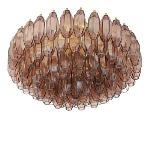 Prismatico Amethyst Compact Glass Chandelier, 91 elements, by Silvio Piattelli