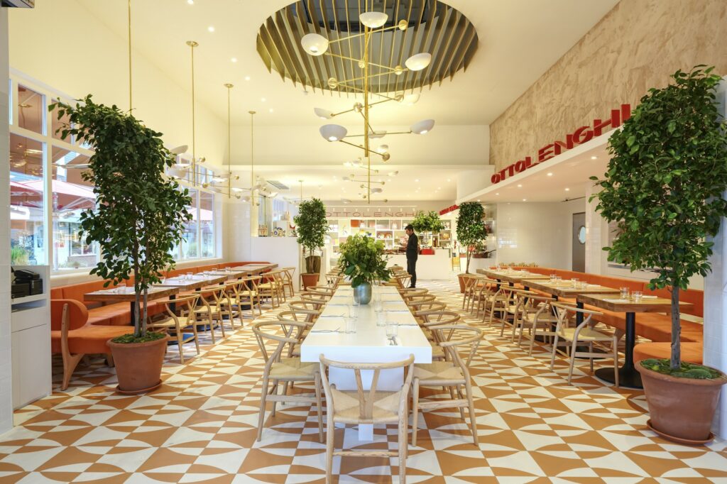 Ottolenghi Bicester Village Showcases Our Orbitale Brass Chandeliers