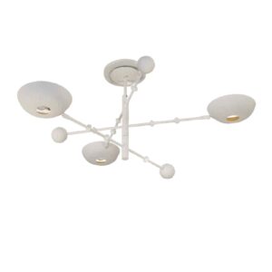 Orbitale chandelier with 3 rotating arms on the new Giacometti style finish.