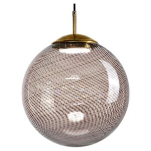 Gaia, Murano Black Mezza Filigrana Tessuto glass sphere, Silvio Piattelli Design