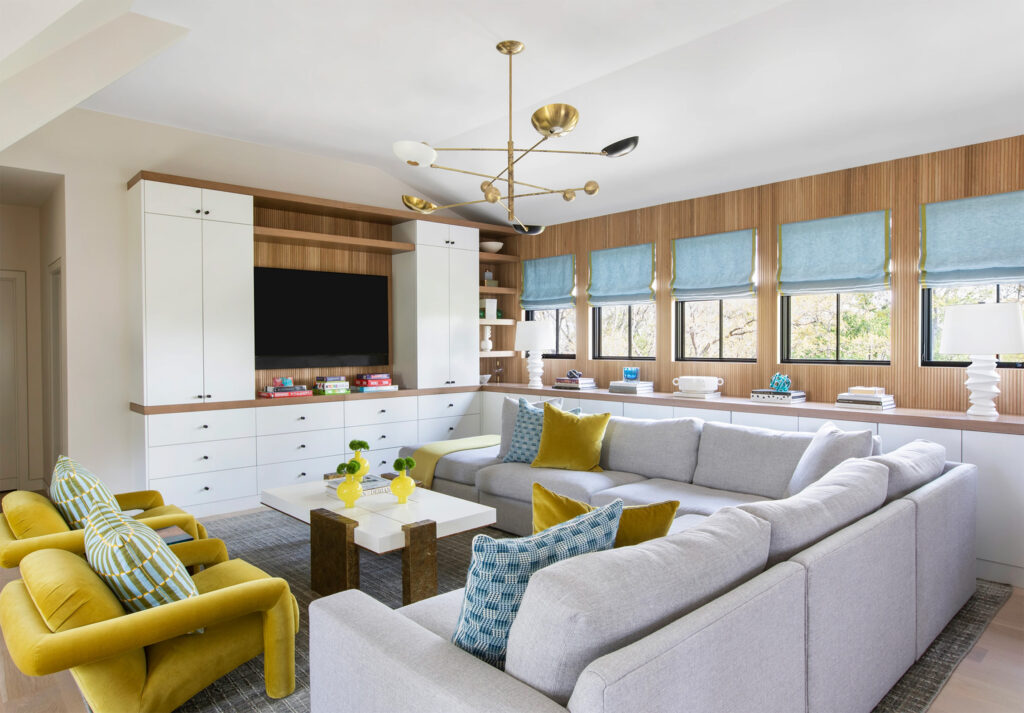 Our Orbitale chandelier showcased in this stunning Captains Island retreat by Moe Draz