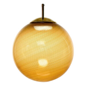 Gaia, Murano Amber Mezza Filigrana Tessuto glass sphere, Silvio Piattelli Design
