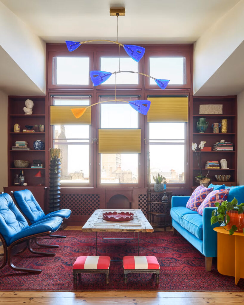 Our Cinetico chandelier featured in Elle Decor in a Notting Hill townhouse by Rachel Chudley