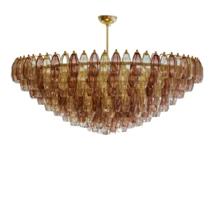 Gran Prismatico Amber and Amethyst Compact Glass Chandelier 397 elements by Piattelli