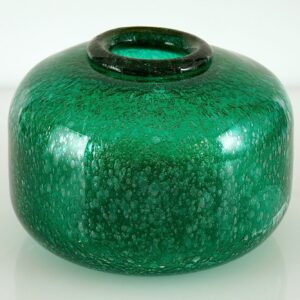 Livio Seguso for Bisazza: Emerald Pulegoso Vase with Gold rim, 1993