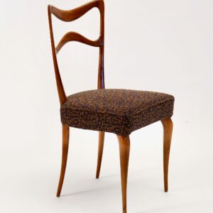 Armonia Walnut Dining Chair, Light chestnut finish, Silvio Piattelli design