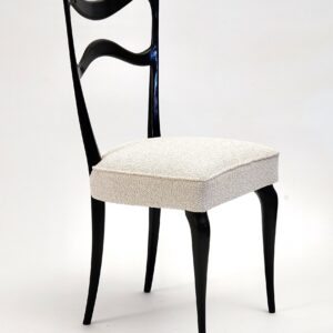 Armonia Walnut Dining Chair, Ebonized finish, Silvio Piattelli design
