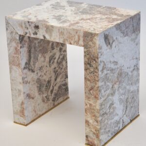 Superleggero Light-weight Marble side table in Fior di Pesco, Piattelli Design