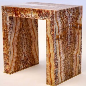 Superleggero Light-weight Marble side table in Red Onyx, Piattelli Design