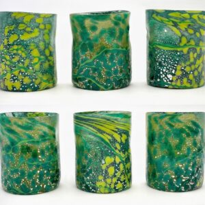 I Bizantini. Murano Glass Tumblers – Emerald and Lagoon Set - Maestro Collection