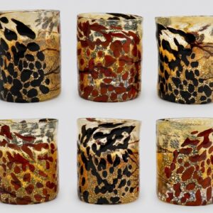 I Bizantini. Murano Glass Tumblers, Amber and Tortoise Set - Maestro Collection