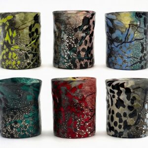 I Bizantini. Murano Glass Tumblers – Tramonto Eclectic Set - Maestro Collection