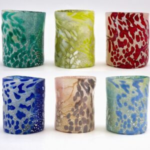 Bizantini. Murano Glass Tumblers – Alba Eclectic Set - Maestro Collection